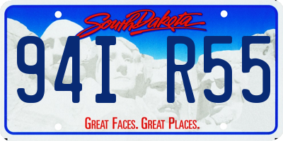 SD license plate 94IR55