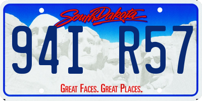 SD license plate 94IR57
