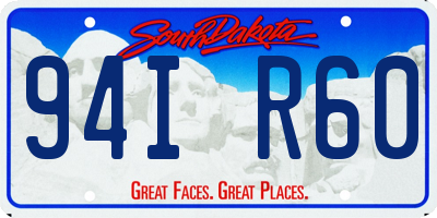SD license plate 94IR60