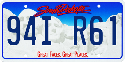 SD license plate 94IR61