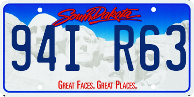 SD license plate 94IR63