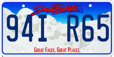 SD license plate 94IR65