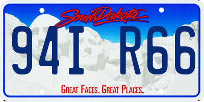 SD license plate 94IR66
