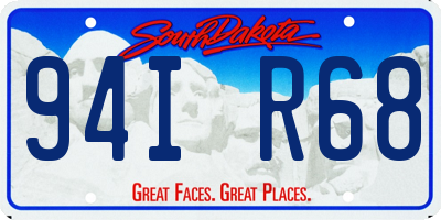 SD license plate 94IR68