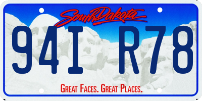 SD license plate 94IR78