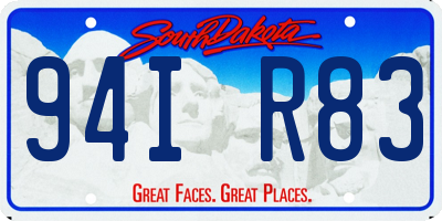 SD license plate 94IR83