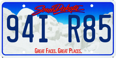 SD license plate 94IR85