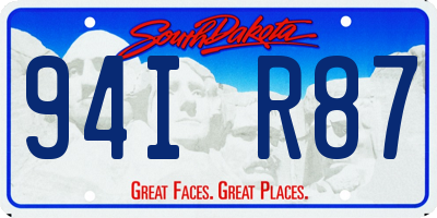 SD license plate 94IR87