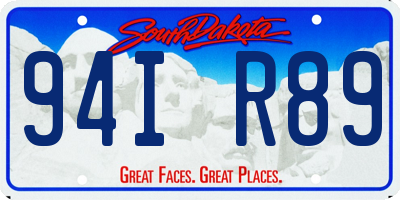 SD license plate 94IR89