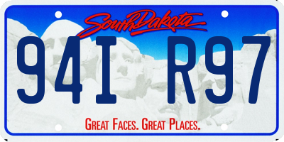 SD license plate 94IR97