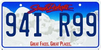 SD license plate 94IR99