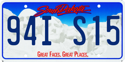 SD license plate 94IS15