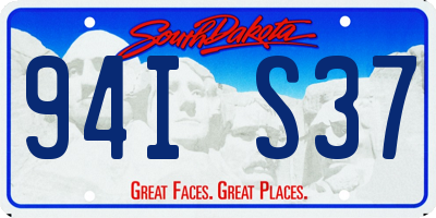 SD license plate 94IS37