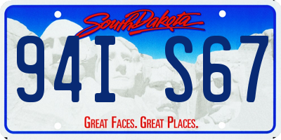 SD license plate 94IS67