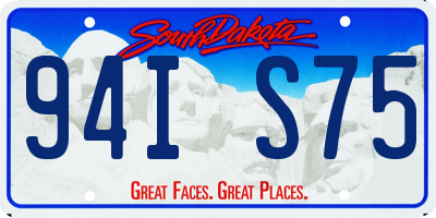 SD license plate 94IS75