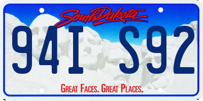 SD license plate 94IS92