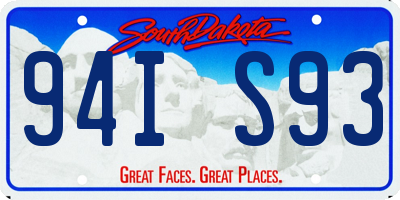 SD license plate 94IS93