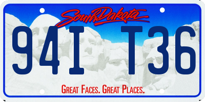 SD license plate 94IT36