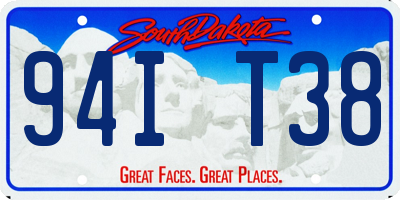 SD license plate 94IT38