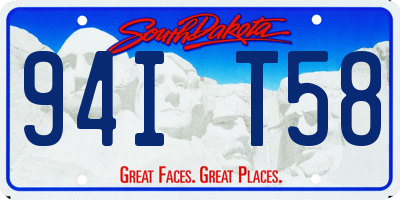 SD license plate 94IT58