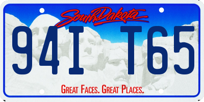 SD license plate 94IT65