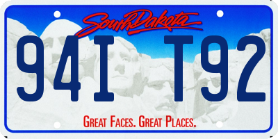 SD license plate 94IT92