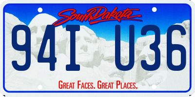 SD license plate 94IU36