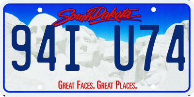 SD license plate 94IU74