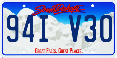 SD license plate 94IV30