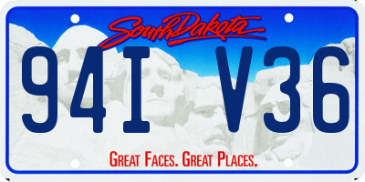 SD license plate 94IV36