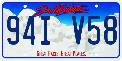 SD license plate 94IV58