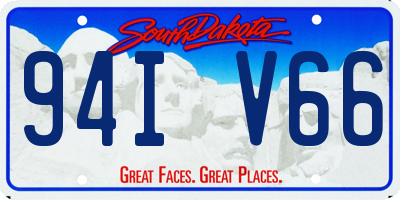 SD license plate 94IV66