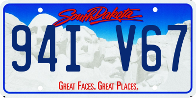 SD license plate 94IV67