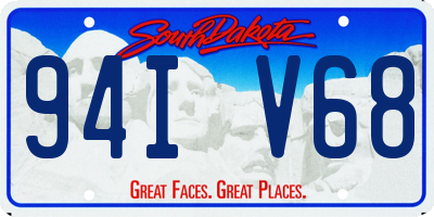 SD license plate 94IV68