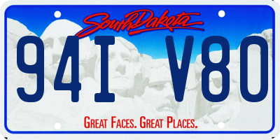 SD license plate 94IV80