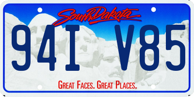SD license plate 94IV85