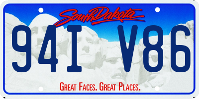 SD license plate 94IV86