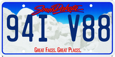 SD license plate 94IV88