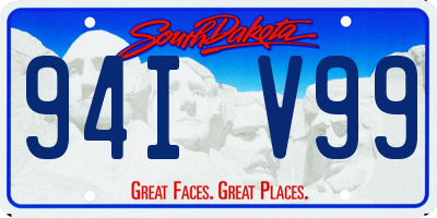 SD license plate 94IV99