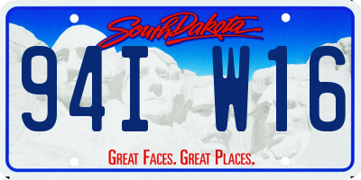 SD license plate 94IW16