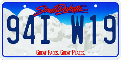 SD license plate 94IW19