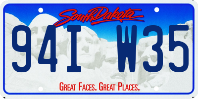 SD license plate 94IW35