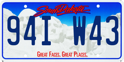 SD license plate 94IW43