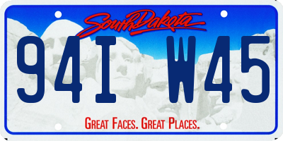 SD license plate 94IW45