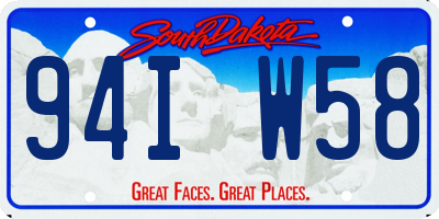 SD license plate 94IW58