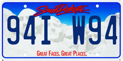 SD license plate 94IW94