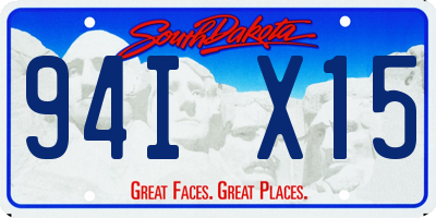 SD license plate 94IX15