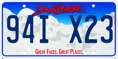 SD license plate 94IX23