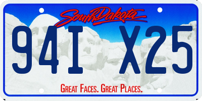 SD license plate 94IX25