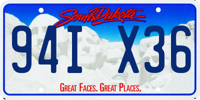 SD license plate 94IX36